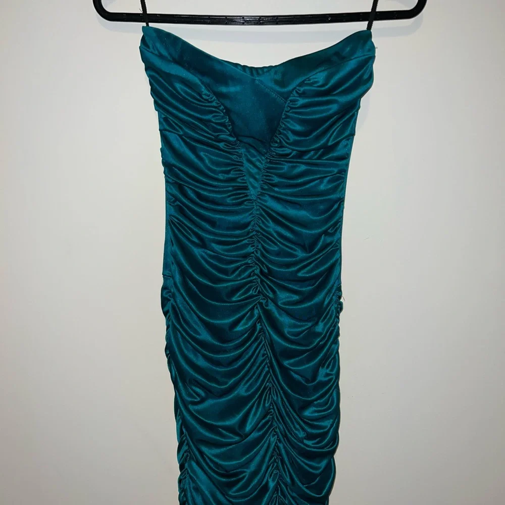 Satin Ruched Dress - Picture 6 of 6
